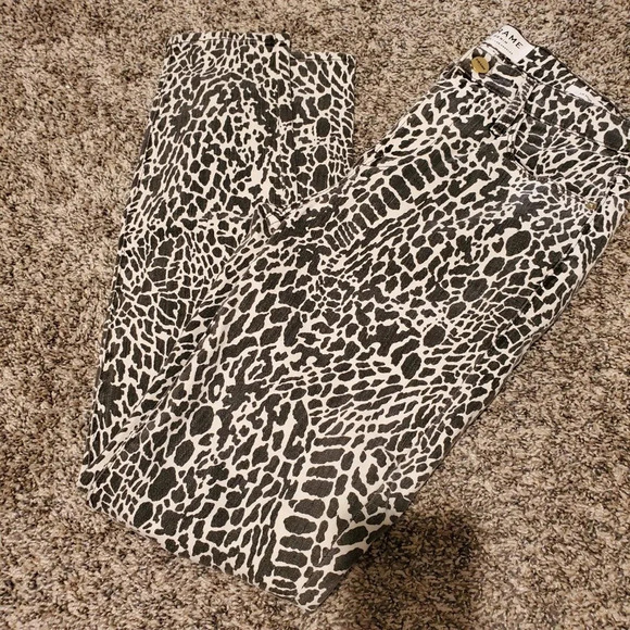NWT Frame Le High Skinny Jeans Noir Multi Animal Print 25 - Picture 2 of 6